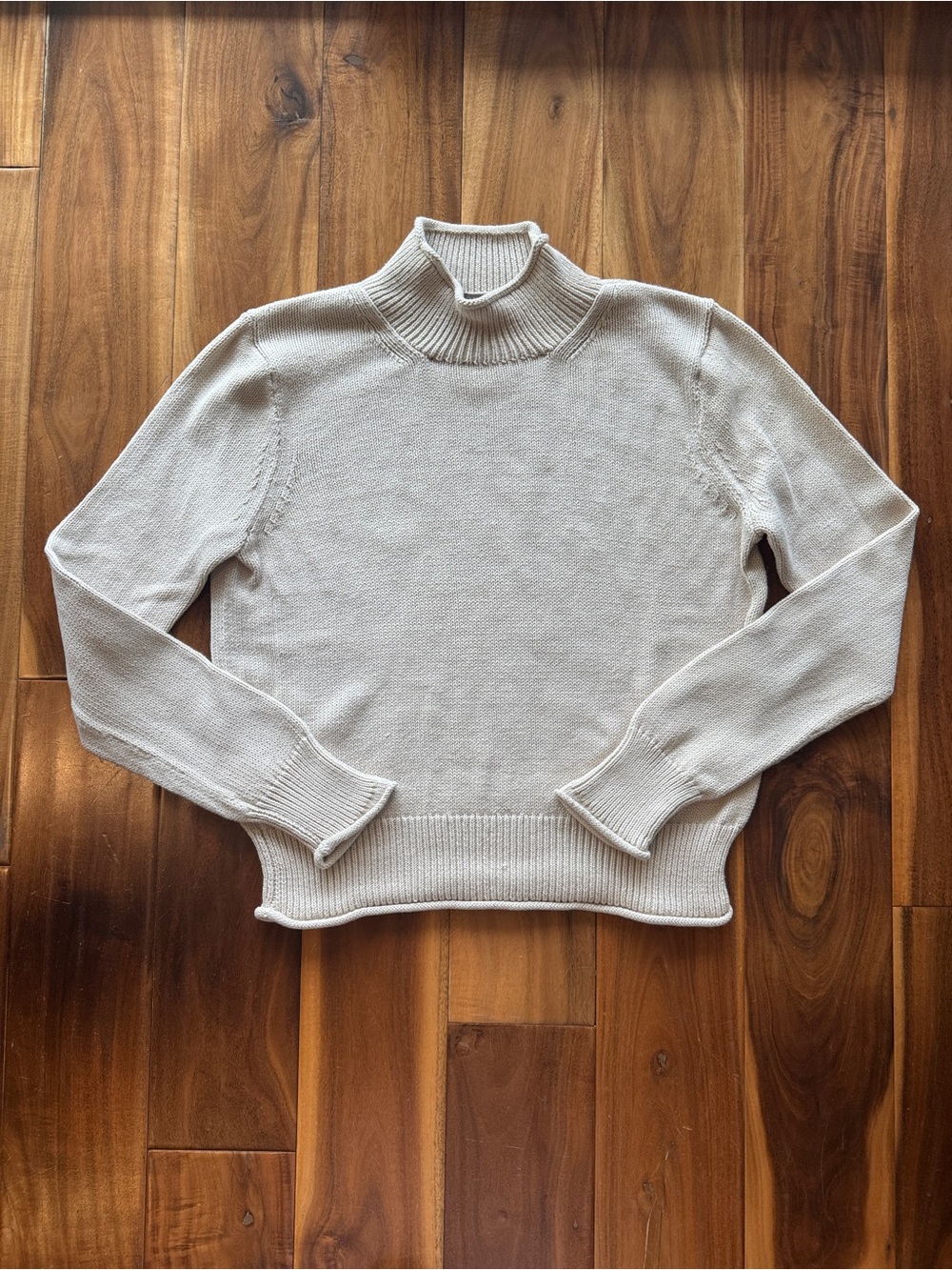 J. Crew Cream Turtleneck Sweater 100% cotton. Small
